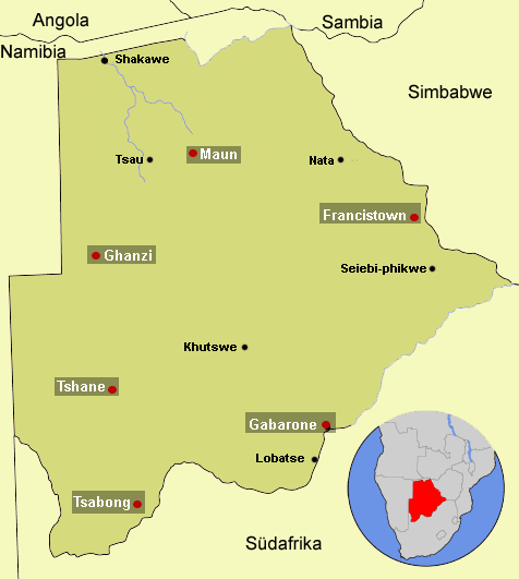 Map Botswana