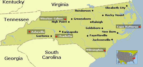 Map North Carolina