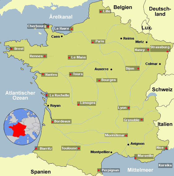 Map Frankreich