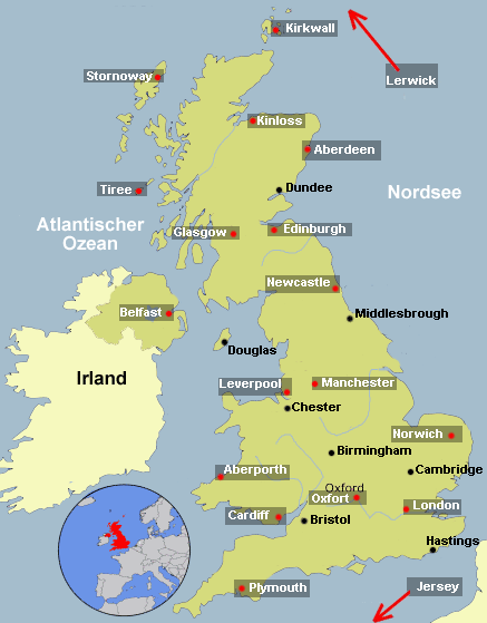 Map Grossbritannien